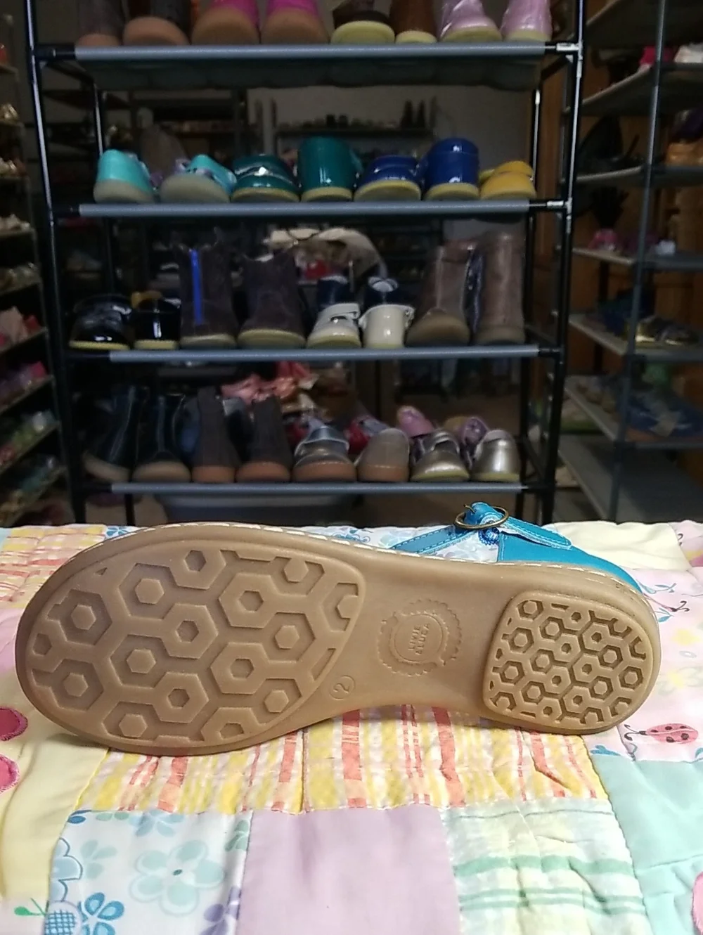 Livie & Luca Teal T-Strap Scalloped Dress Shoes HTF Size 2 Youth Big Kid